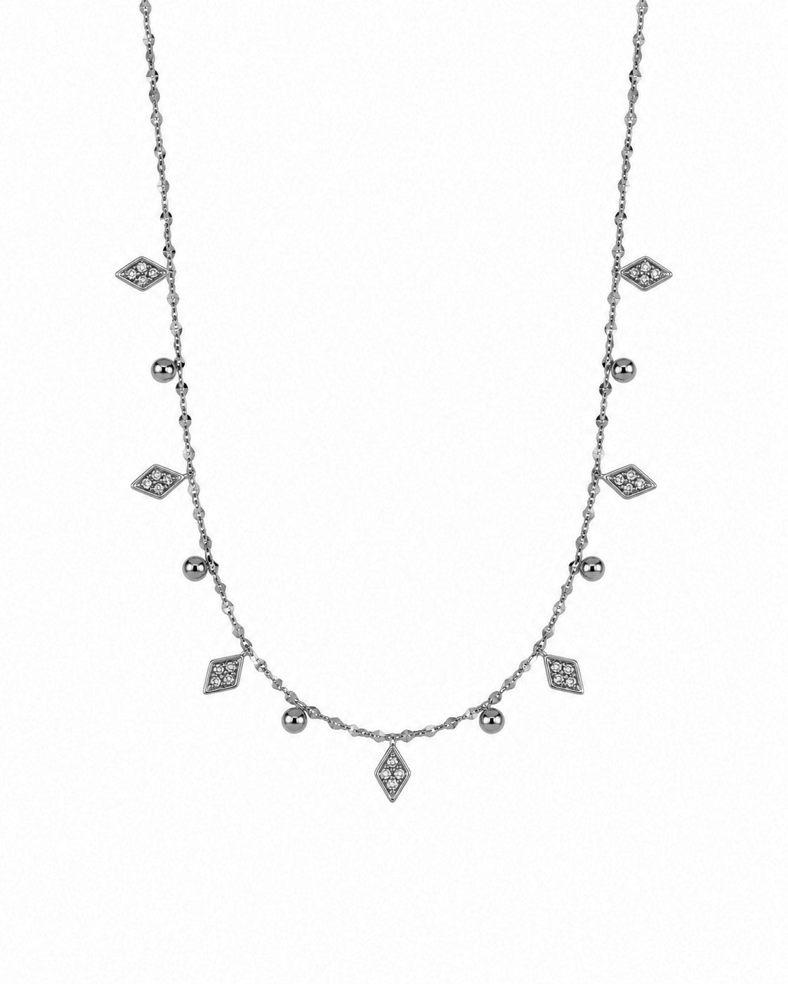 Colar Pendentes Losango Dourado ou Prateado