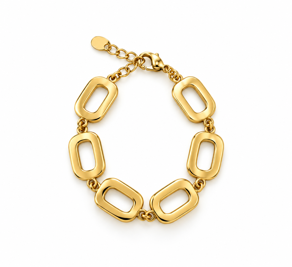 Pulseira Retângulo Dourado ou Prateado