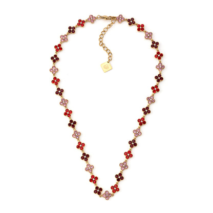 Colar Trevos Coloridos Dourado