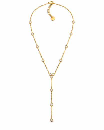 Colar Gravata Brilhantes Dourado ou Prateado