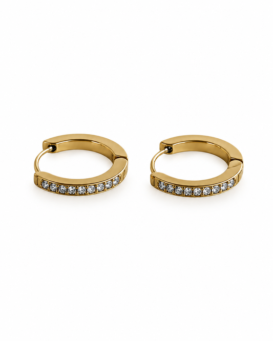 Brincos Argolas Brilhantes Dourado ou Prateado