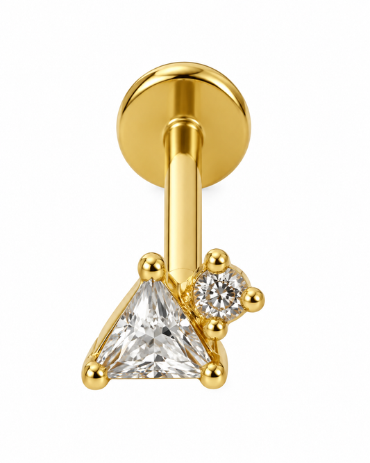 Piercing Triângulo Dourado ou Prateado