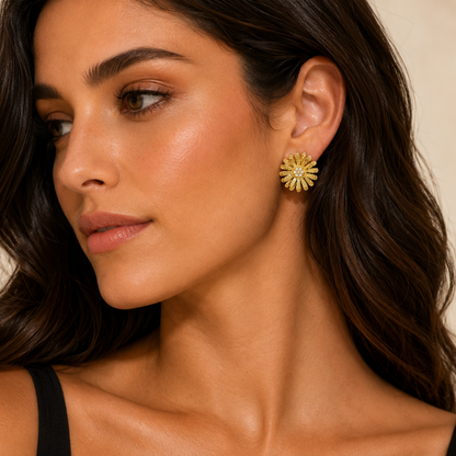 Brincos Flor Dourado ou Prateado