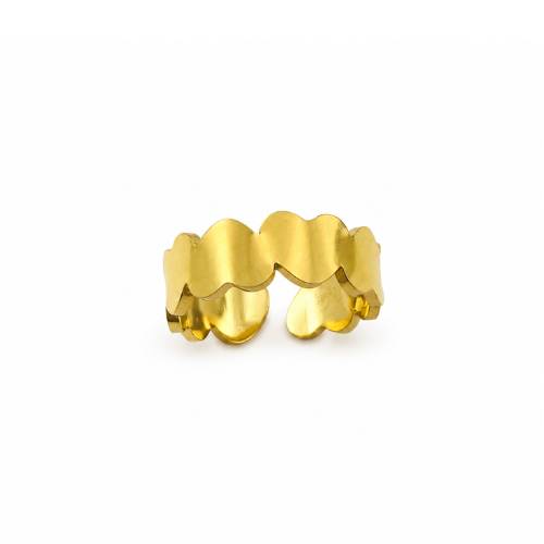 Anel Ajustável Corações Dourado