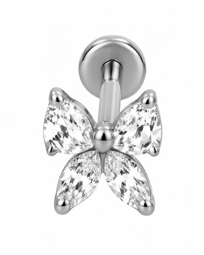 Piercing Laço Brilhantes Dourado ou Prateado