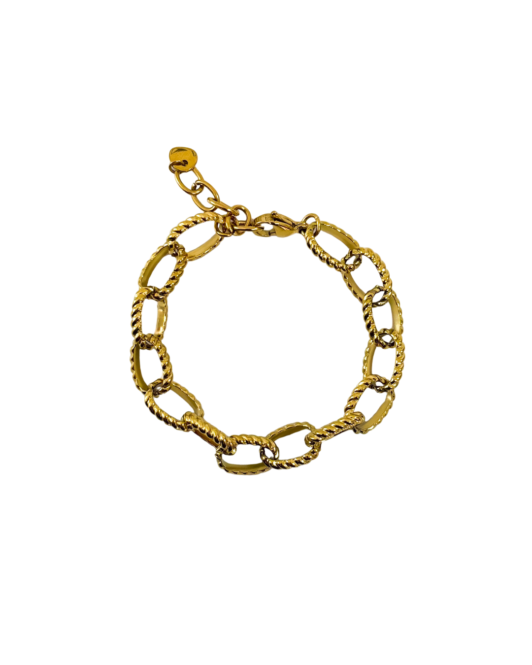 pulseira corrente dourada aço inox 316l