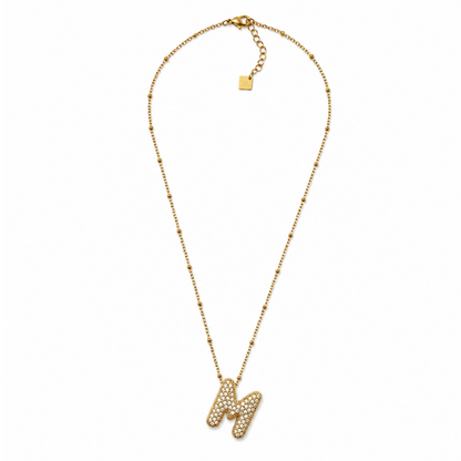 Colar Inicial Bubbles Brilhantes Dourado ou Prateado