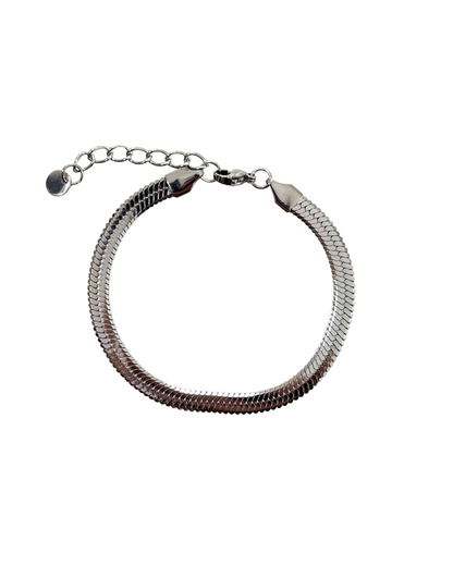 pulseira snake prateado aço inox 316l