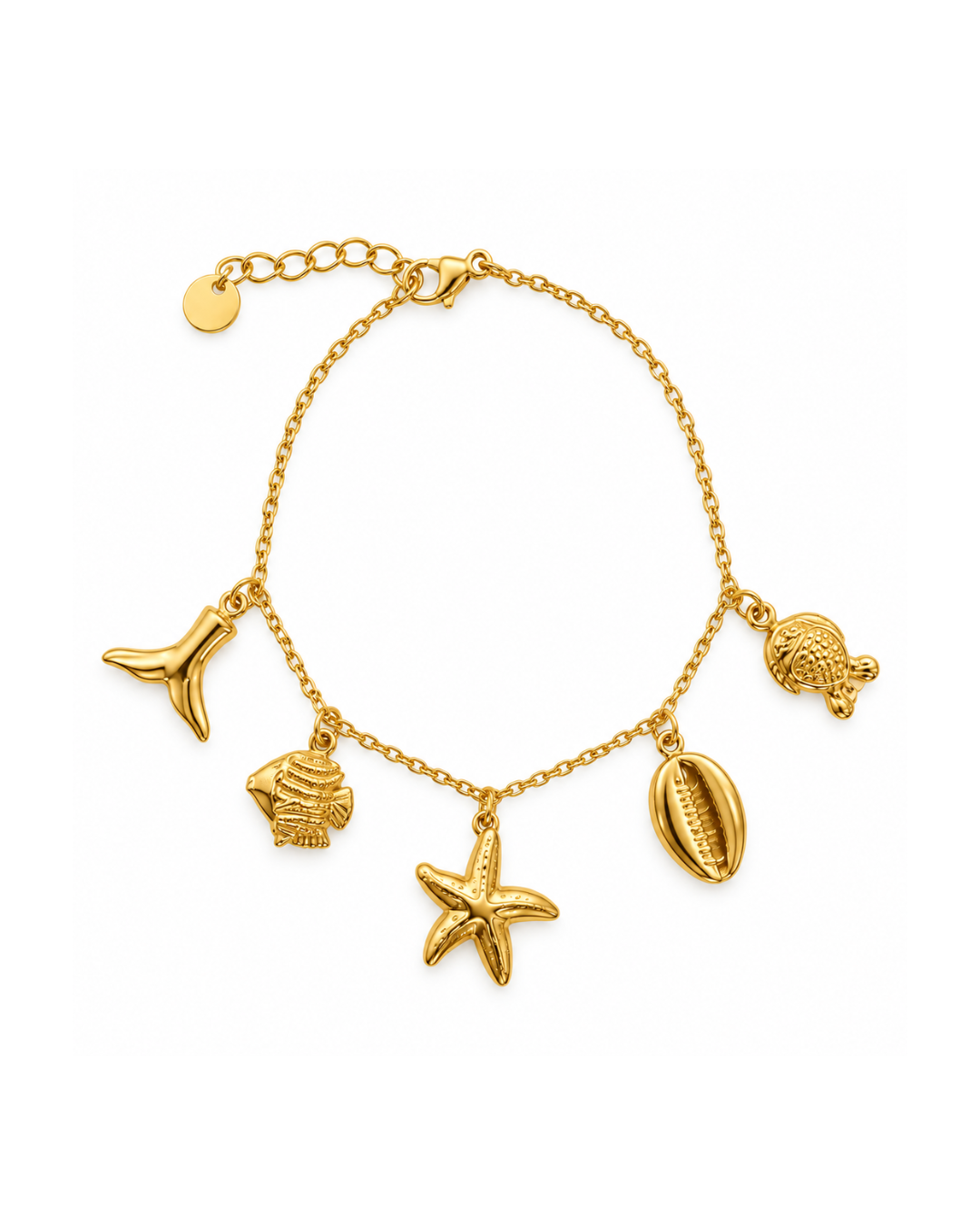 Pulseira de Pé Pendentes Verão Dourado