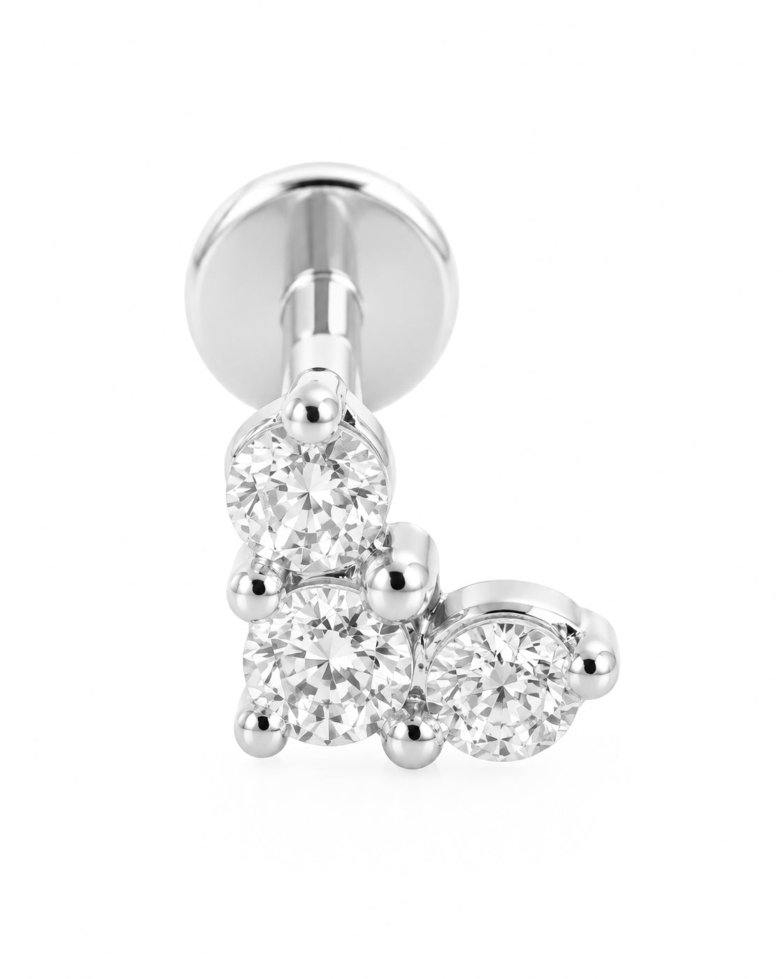 Piercing 3 Brilhantes Dourado ou Prateado