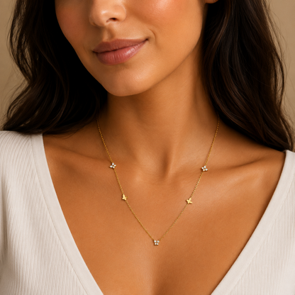 Colar Mini Borboletas Dourado ou Prateado