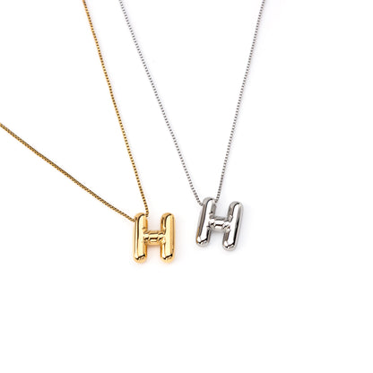 colar inicial bubble dourado aço inox 316l
Colar com letra H
colar inicial bubble prateado aço inoxidável