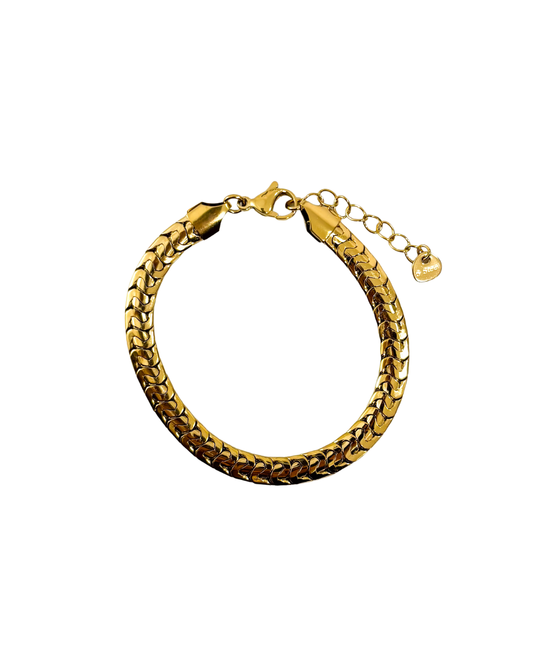 pulseira chapada dourada aço inox 316l