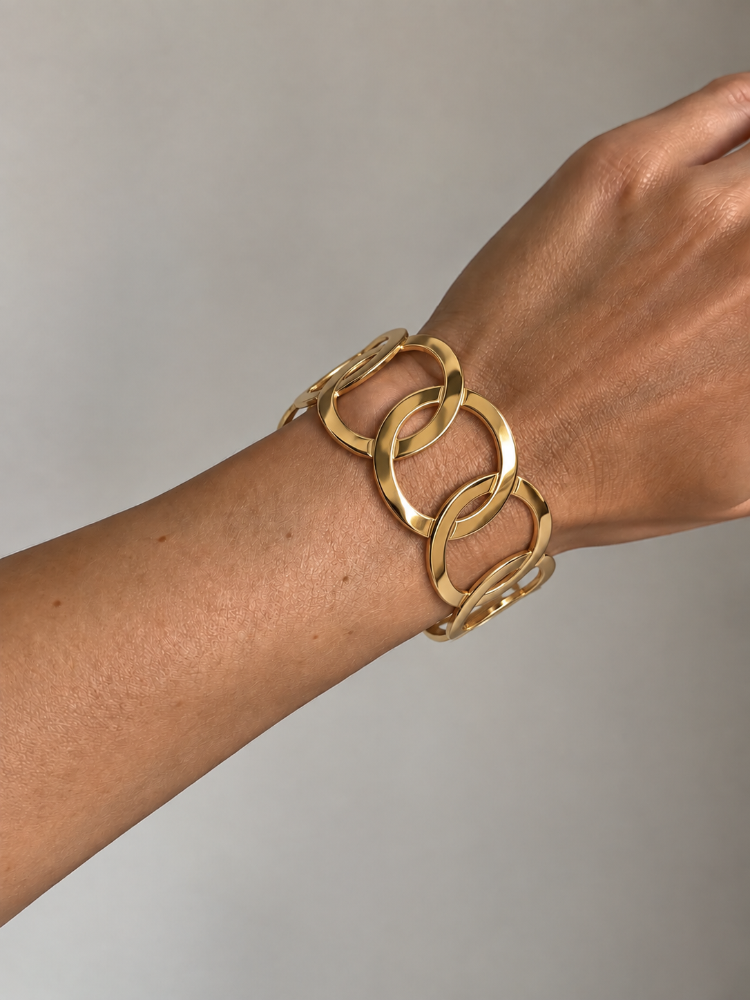 Pulseira Rígida Corrente Dourado ou Prateado