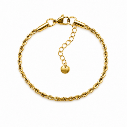 Pulseira Malha Torcida Fina Dourado, Prateado ou Mix