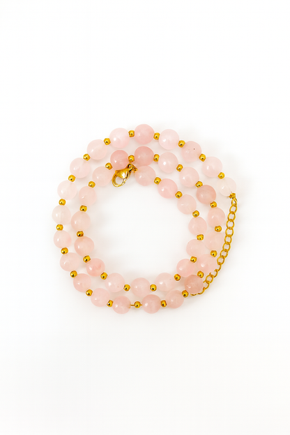 Colar Bubbles | Rosa ou Branco e Dourado | Aço Inoxidável