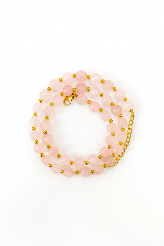Colar Bubbles | Rosa ou Branco e Dourado | Aço Inoxidável