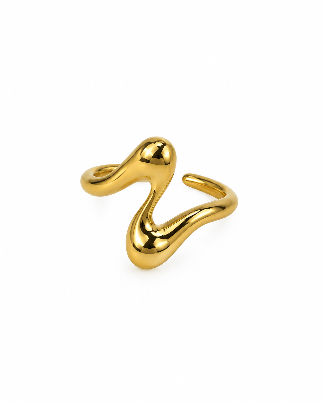 Anel Ondulado Dourado ou Prateado