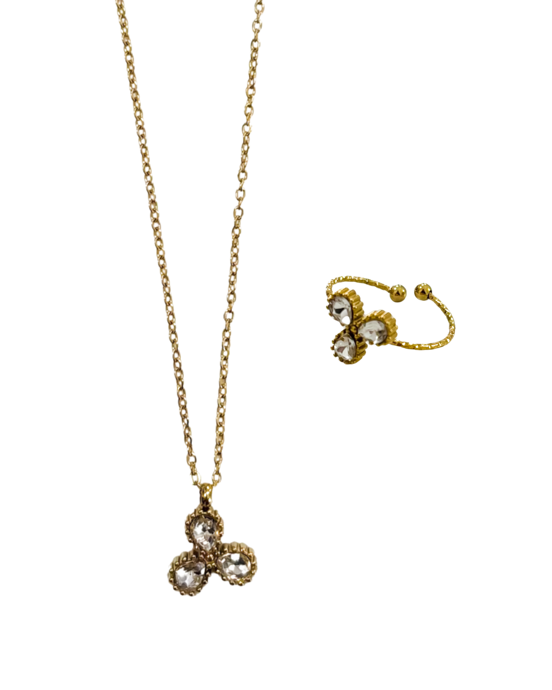 conjunto little leaf dourado aço inox 316l

colar little leaf dourado folha aço inoxidável

anel little leaf dourado aço inox folha