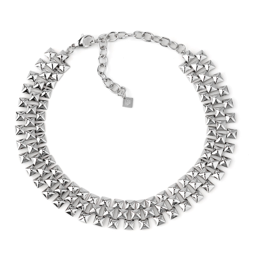 Colar Quadrados Dourado ou Prateado