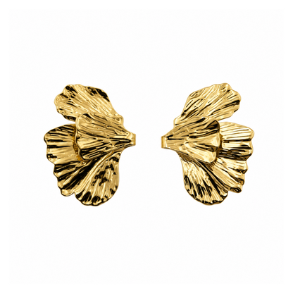 Brincos Flor Maxi Dourado ou Prateado