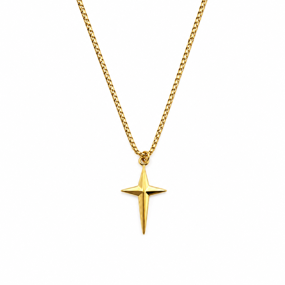 Colar Masculino Estrela Dourado ou Prateado