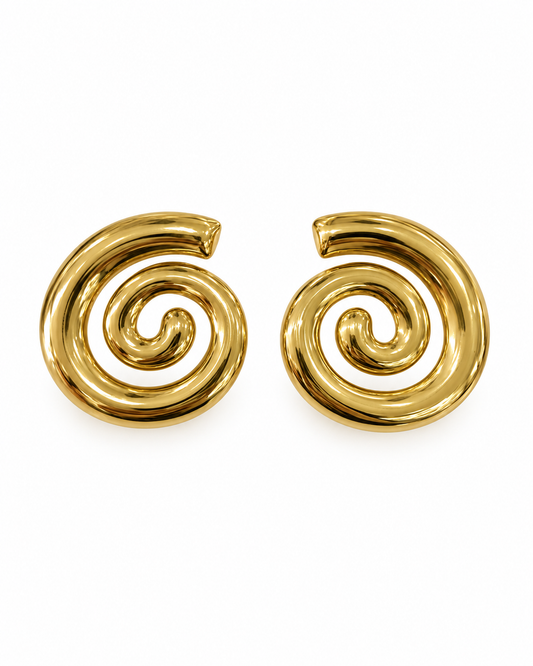 Brincos Espiral Dourado ou Prateado