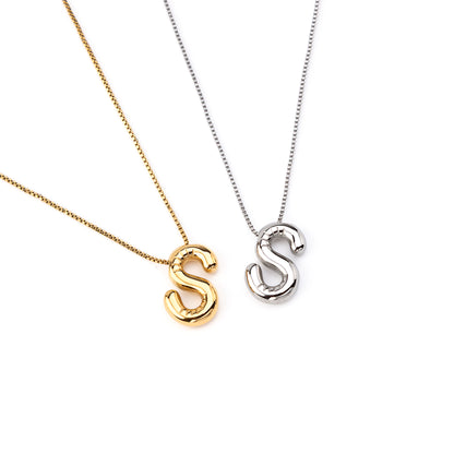 colar inicial bubble dourado aço inox 316l
Colar com letra S
colar inicial bubble prateado aço inoxidável