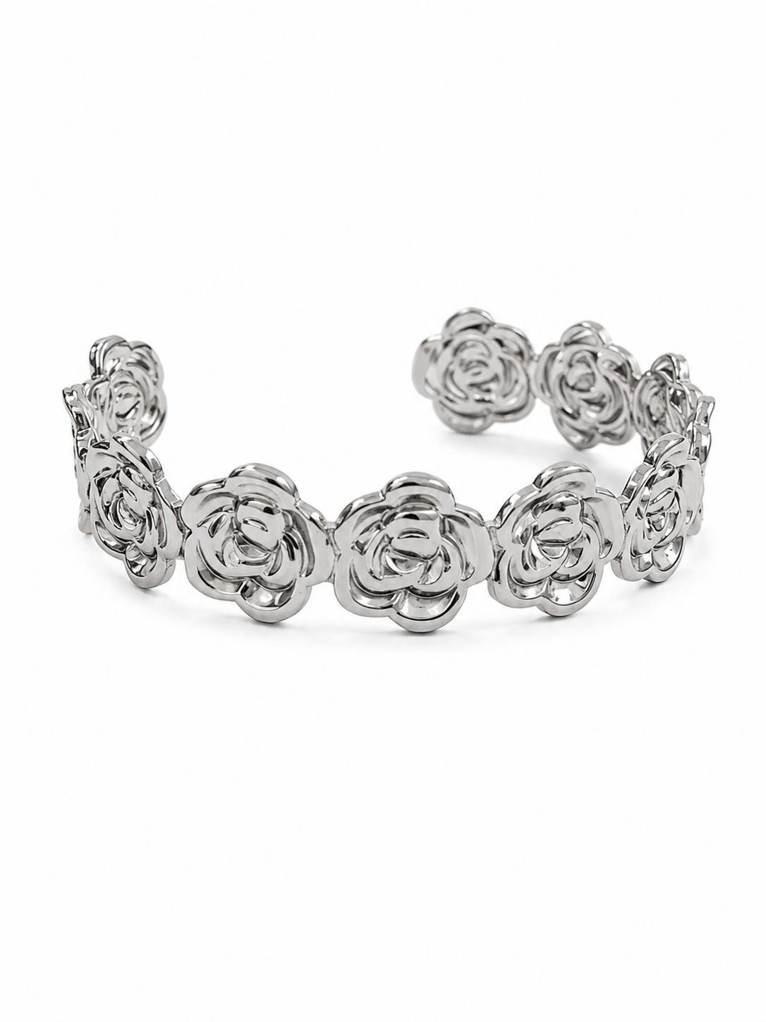 Pulseira Flores Prateado