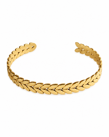 Pulseira Rígida Trança Dourado ou Prateado