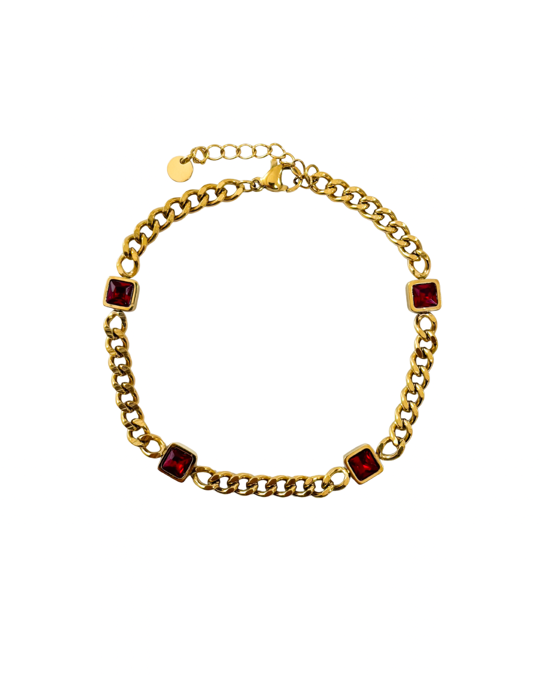 Pulseira Corrente Vermelho Dourado