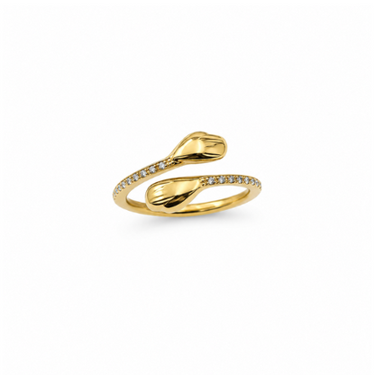 Anel Ajustável Abraço Dourado ou Prateado