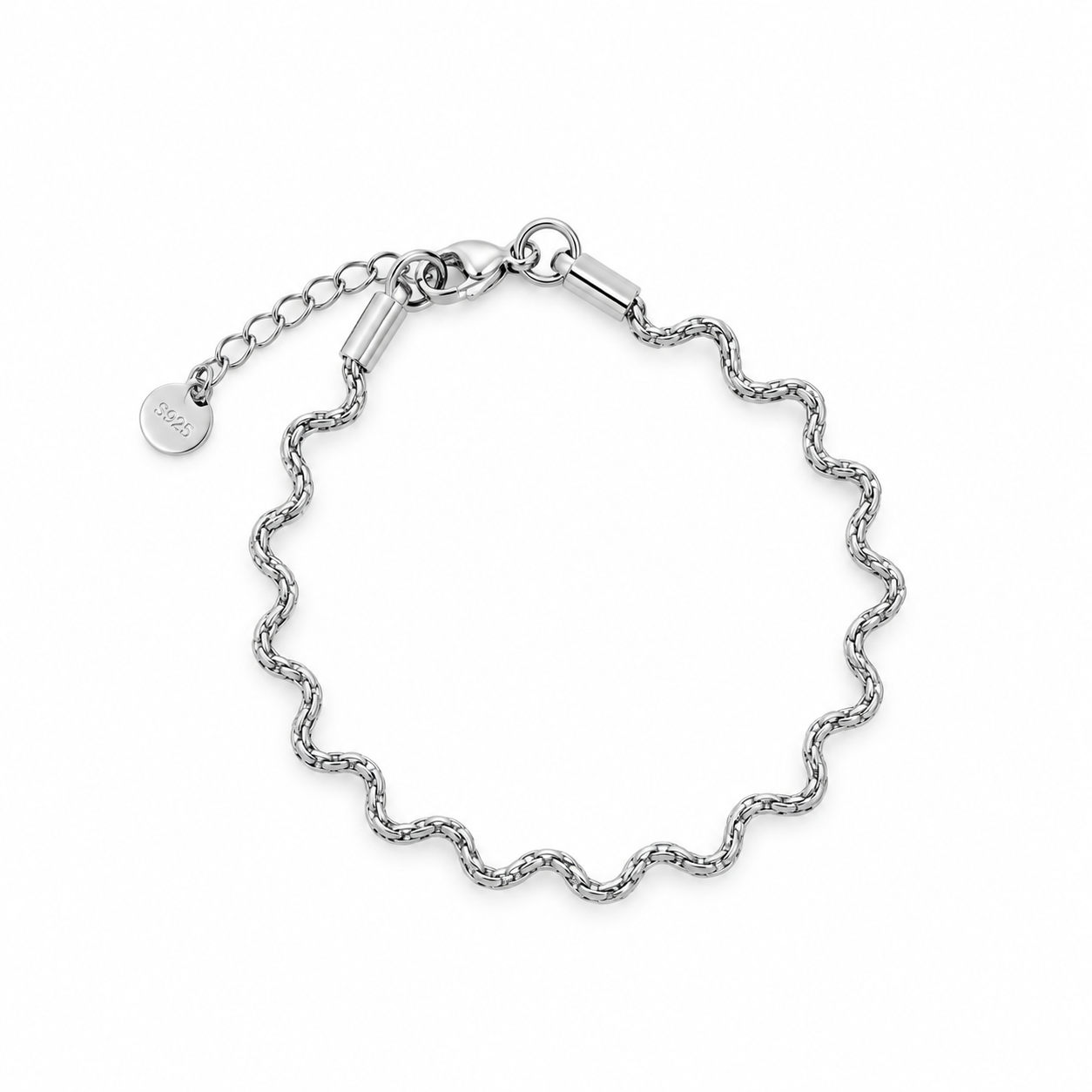 Pulseira Ondulado Prateado