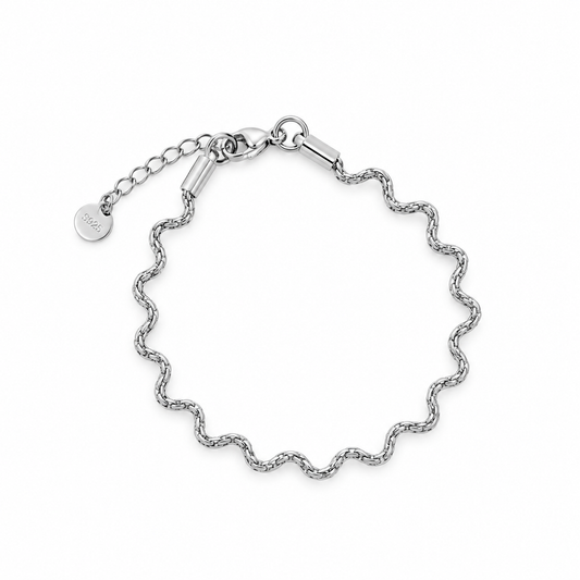 Pulseira Ondulado Prateado
