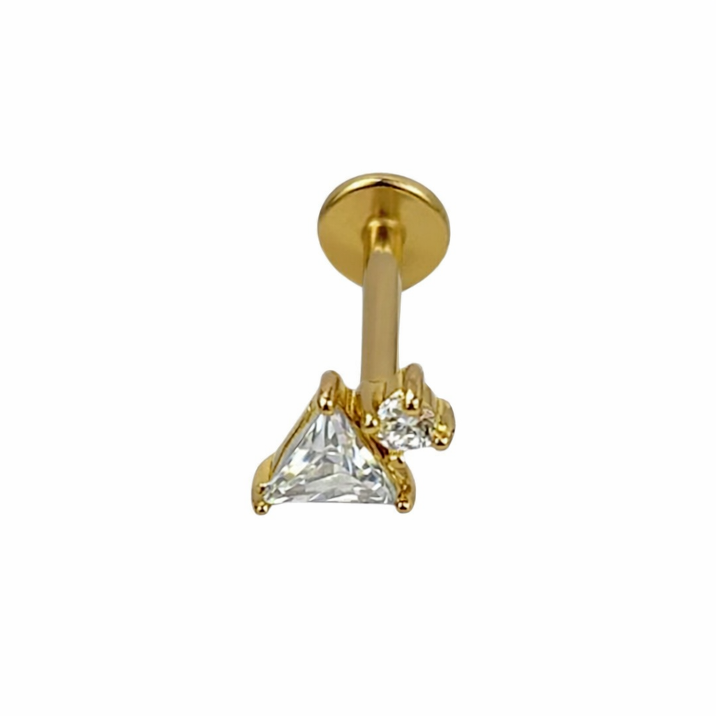 Piercing Triângulo Dourado ou Prateado