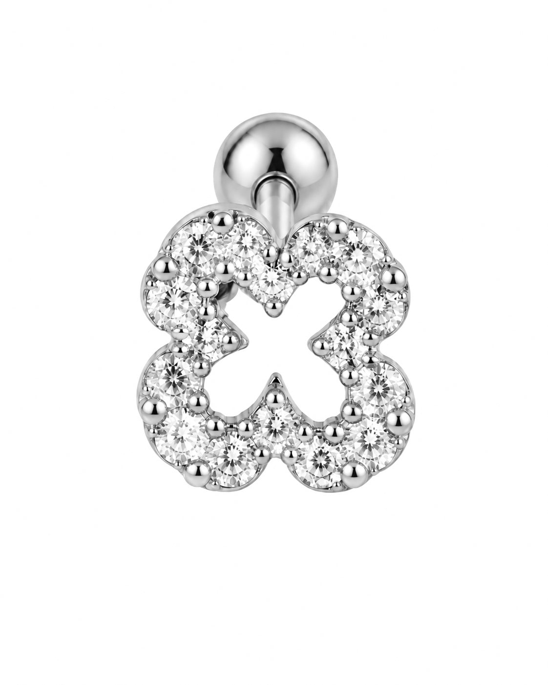 Piercing Trevo Dourado ou Prateado