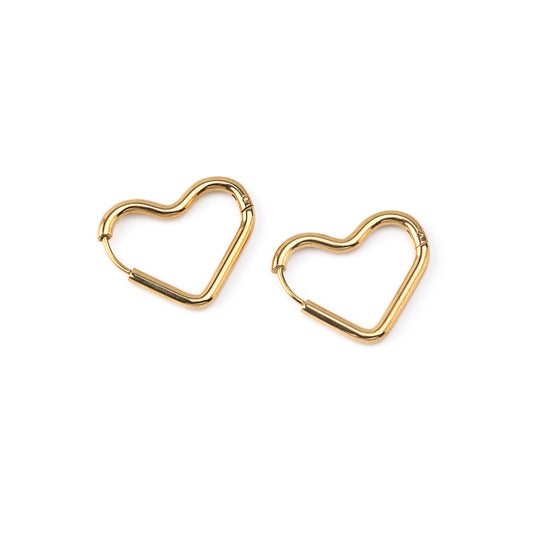 Brincos Coração Dourado ou Prateado