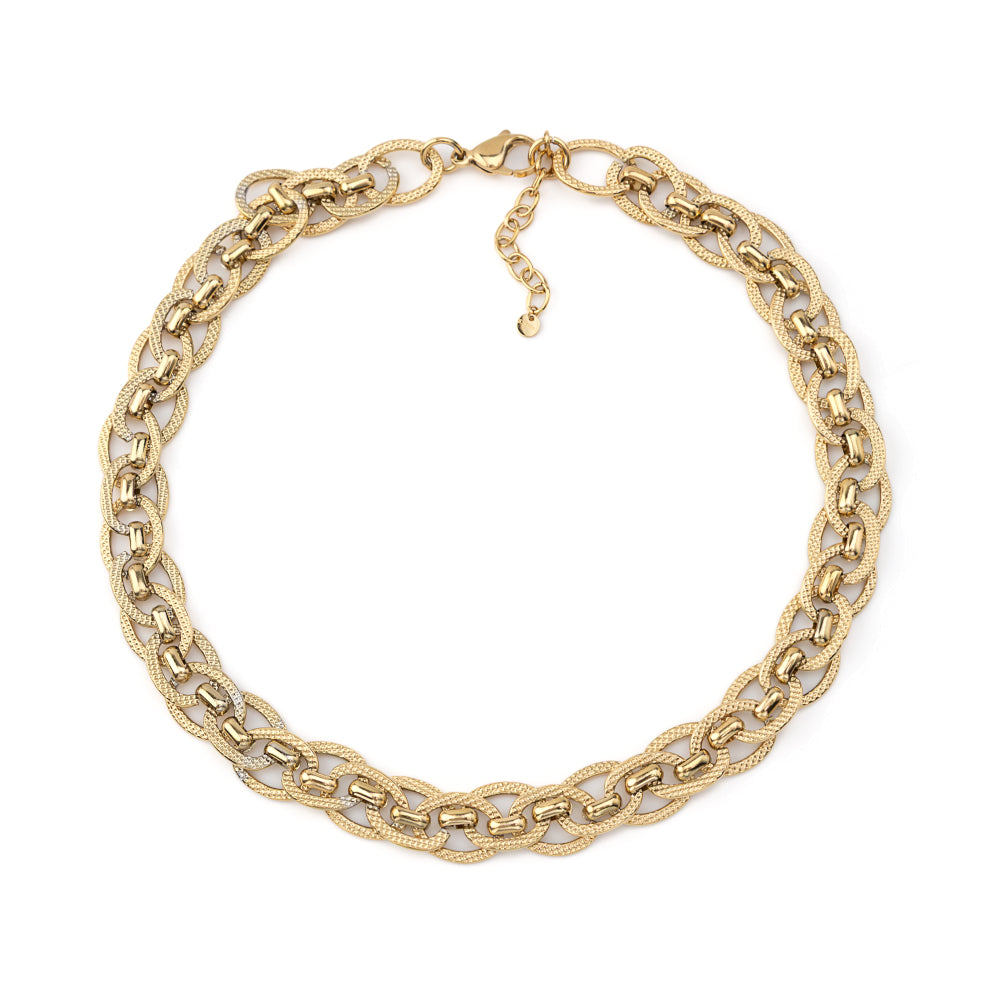 Colar Corrente Cheia Dourado ou Prateado