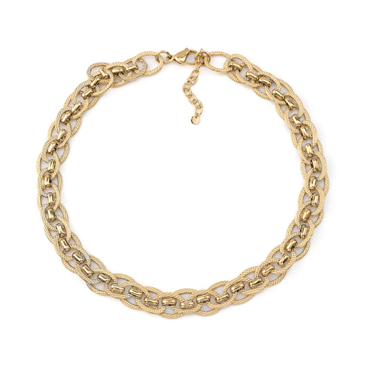 Colar Corrente Cheia Dourado ou Prateado