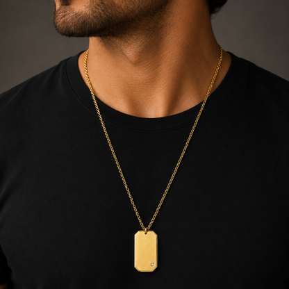 Colar Masculino Medalha Dourado ou Prateado