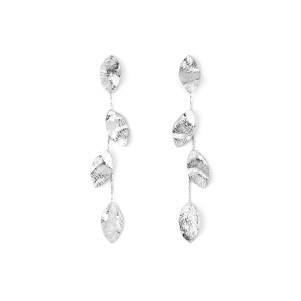 Brincos Folhas Compridos Dourado ou Prateado