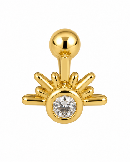 Piercing Sol Brilhante Dourado ou Prateado
