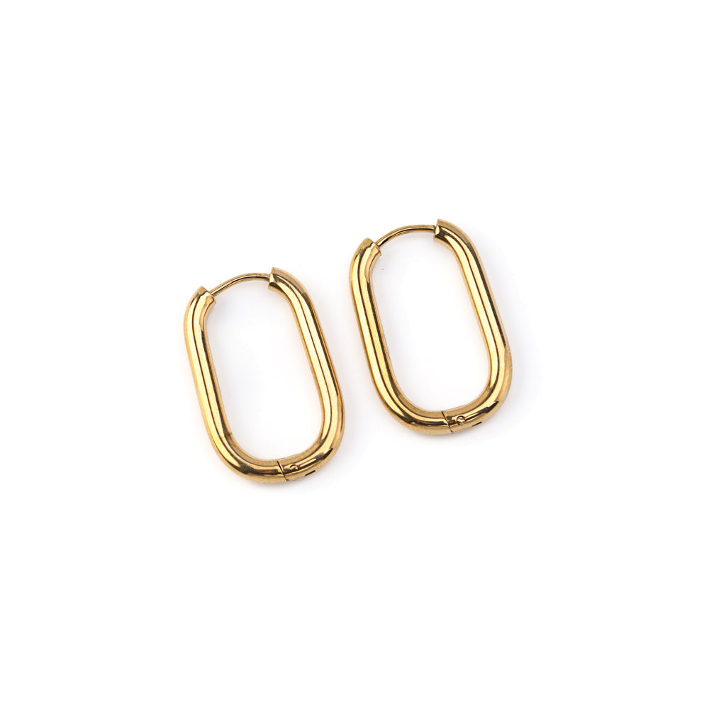 Brincos Oval Dourado ou Prateado