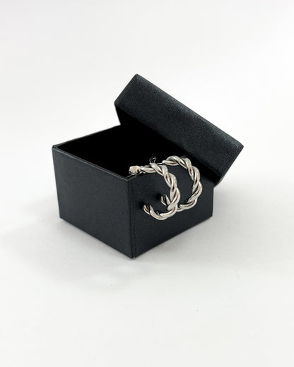 brincos torcidos prateado aço inox 316l