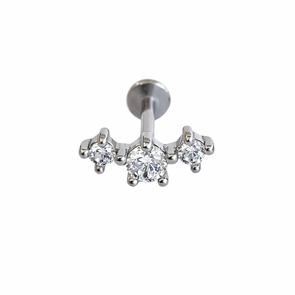 Piercing 3 Brilhos Dourado ou Prateado