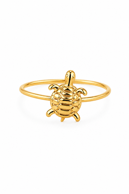 Anel Ajustável Tartaruga Dourado ou Prateado
