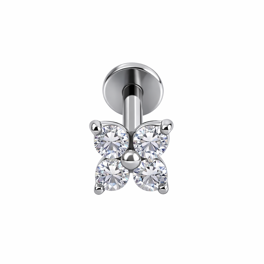 Piercing Flor Dourado ou Prateado