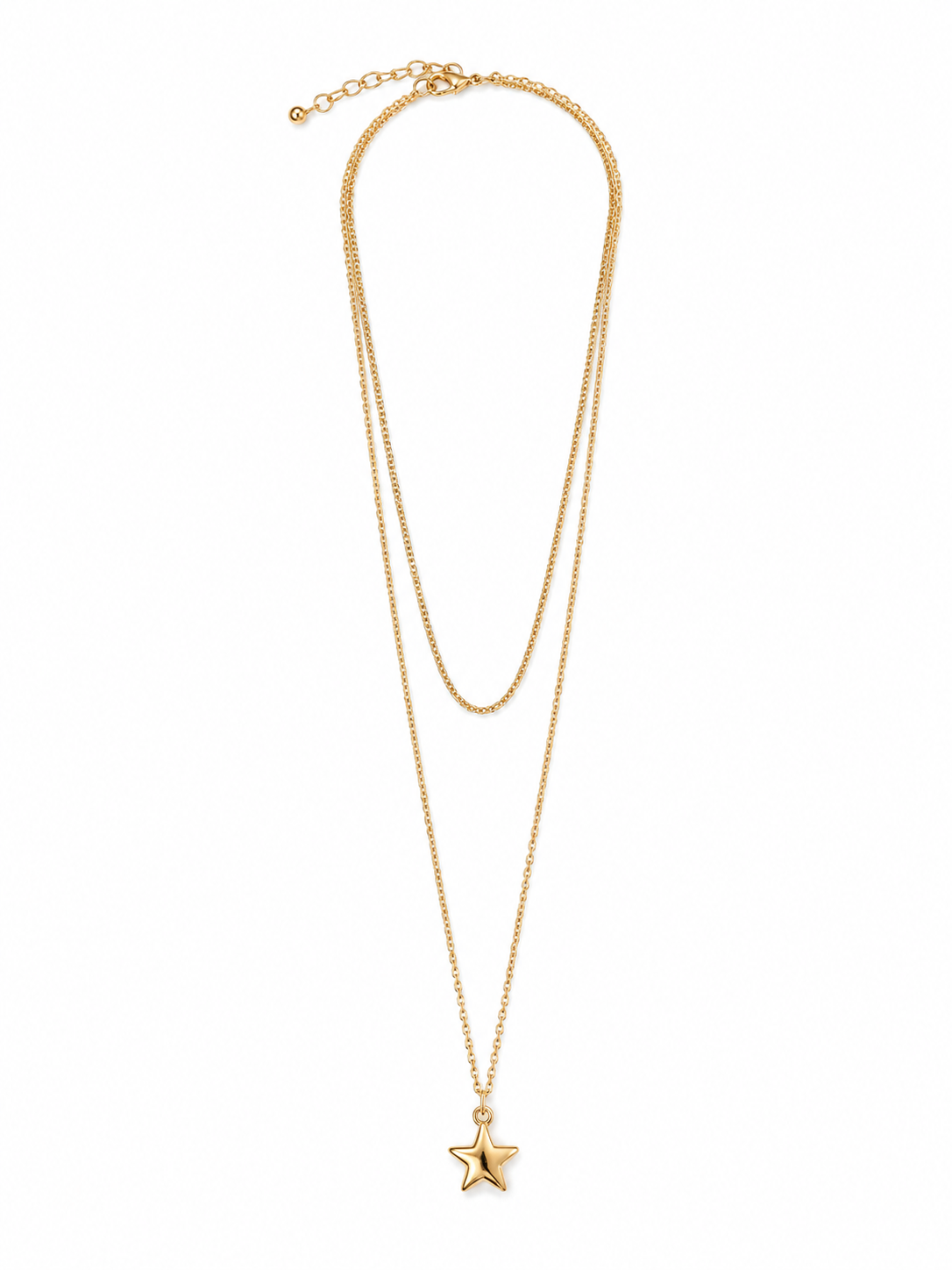 Colar Duplo Estrela Dourado