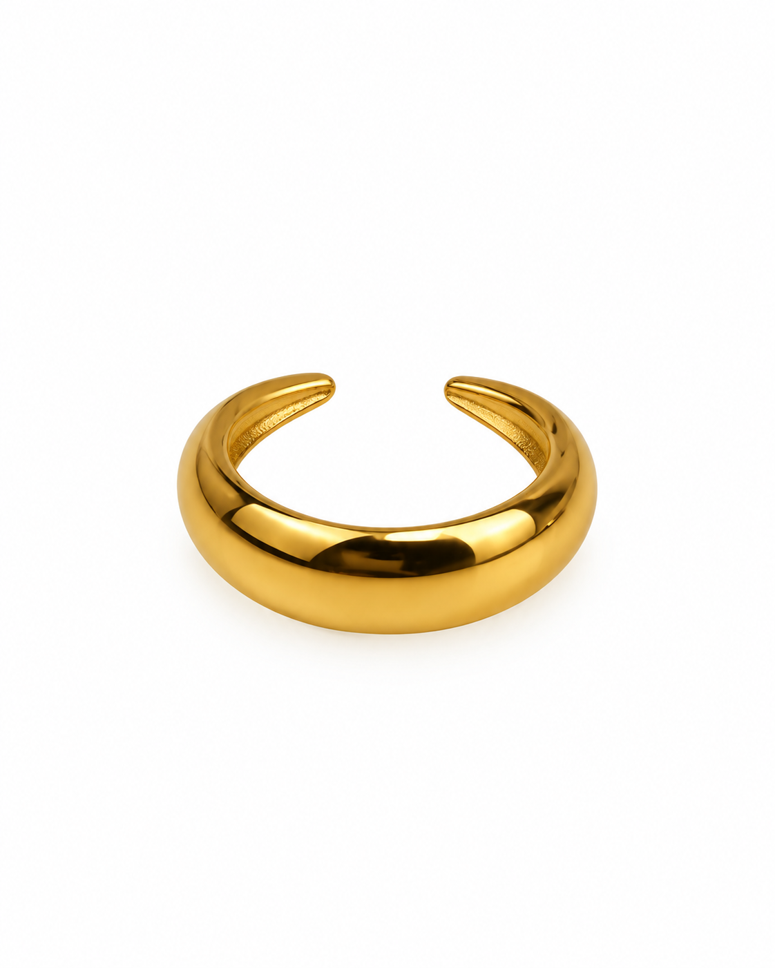 Anel Liso Arredondado Dourado ou Prateado