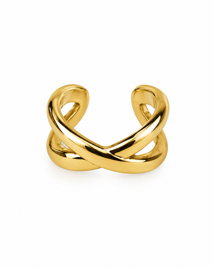 Earcuff Cruzado Dourado ou Prateado